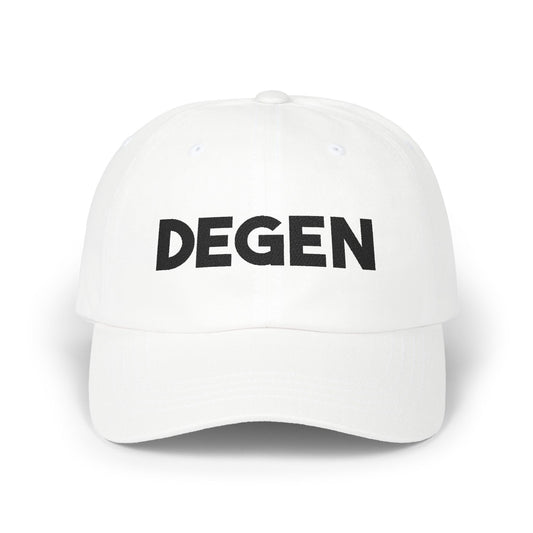 White DEGEN Dad Cap