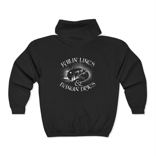 Railin' Lines & Bangin Dimes Zip Hoodie